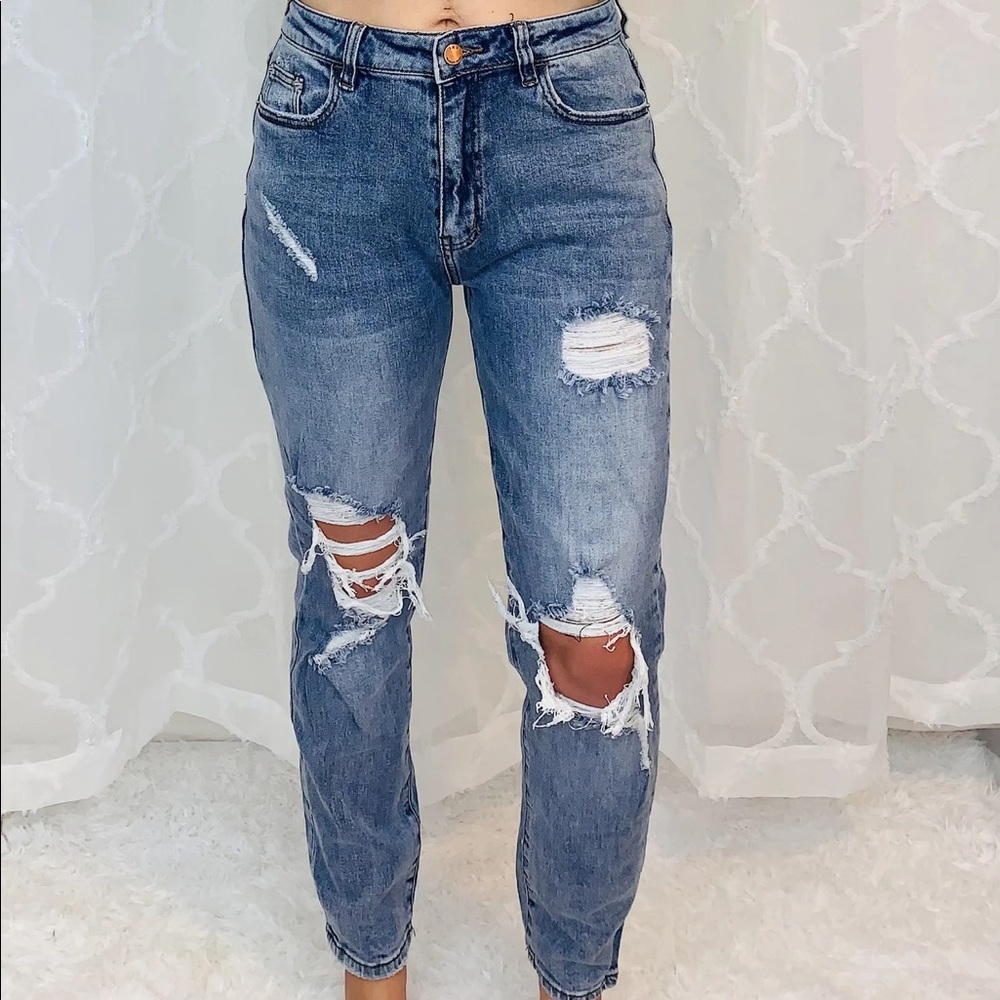 Dark Wash High Rise Mom Jeans